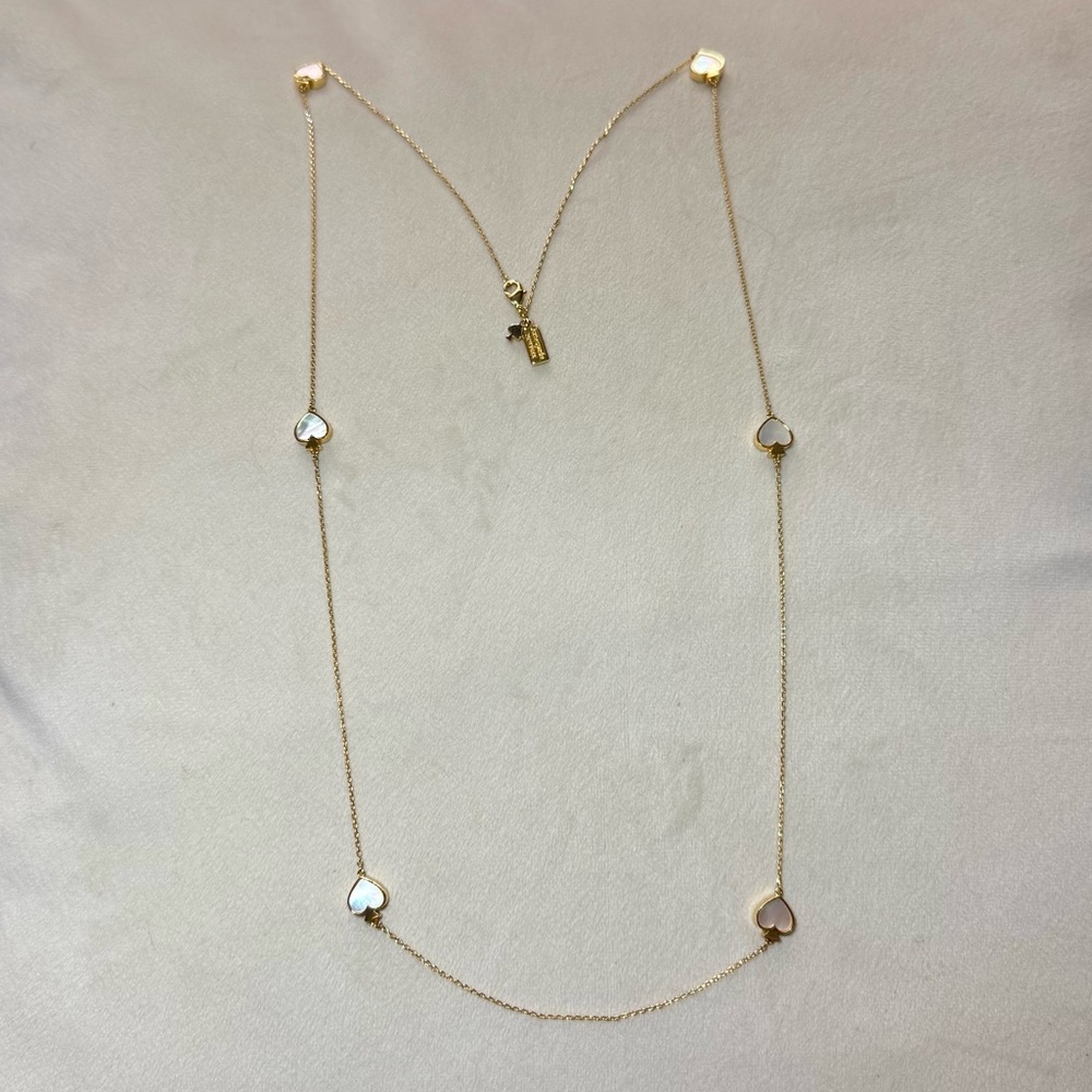 Kate Spade Mother of Pearl Spades Gold Necklace